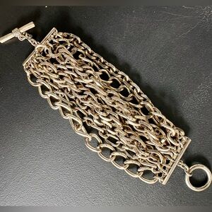 Vintage chunky goldtone multi chains bracelet